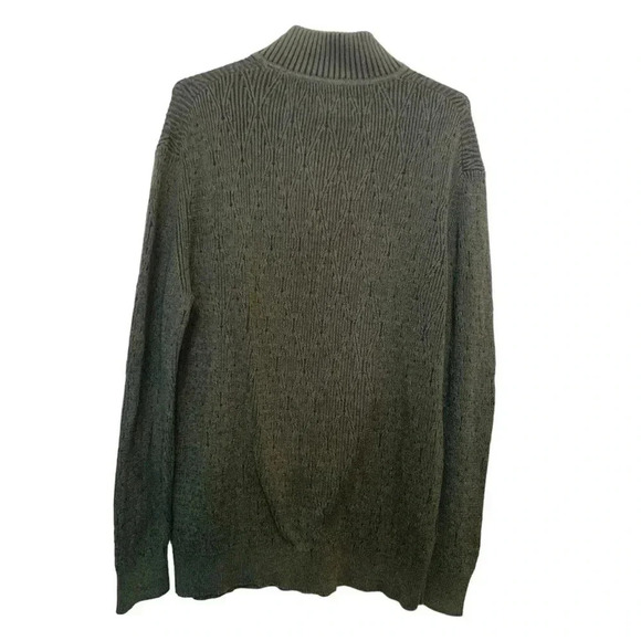Tommy Bahama olive green knit, long sleeve sweater, 100% cotton,  size large - Picture 4 of 8